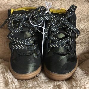 NEW Boy sneakers dark green camo print. Super cute